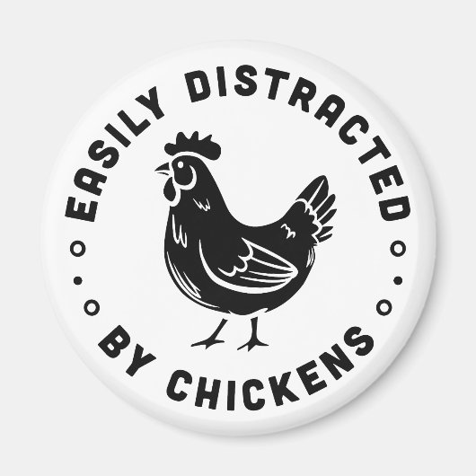 鶏の農場の生活の引用文に容易に気を取られる マグネット (正面)