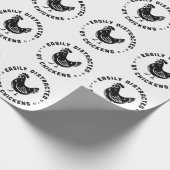 鶏の農場の生活の引用文に容易に気を取られる ラッピングペーパー (角)