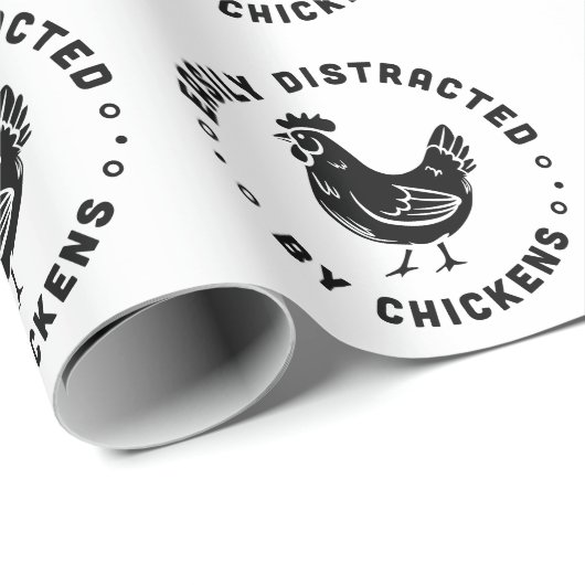 鶏の農場の生活の引用文に容易に気を取られる ラッピングペーパー (ロールコーナー)