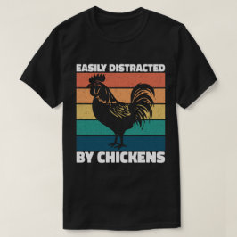 鶏の農業好きに気を取られるおもしろい Tシャツ