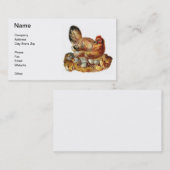 鶏の雌鶏のひよこ及び卵の名刺 名刺 (正面/裏面)