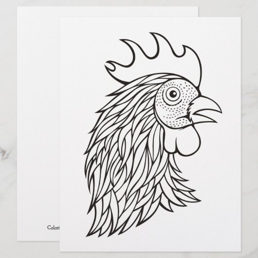 鶏の頭塗りブックページ (正面/裏面)