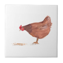 鶏の養鶏動物の水彩ファーミヤードアート