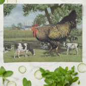 鶏の餌- キッチンタオル (折り畳み)