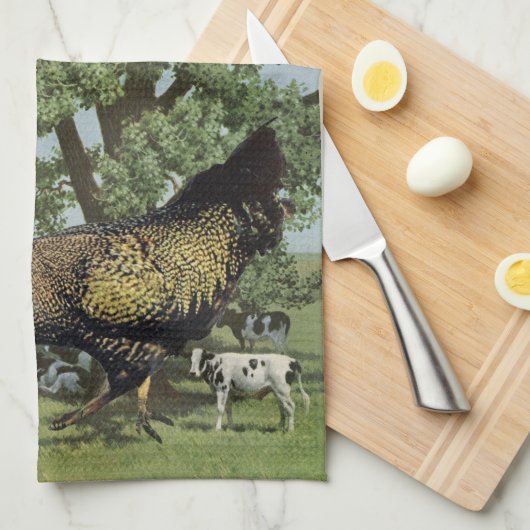 鶏の餌- キッチンタオル (四つ折り)