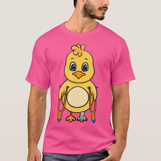 鶏の骨折ボーン足脚の損傷の回復レハ Tシャツ (正面)