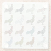 鶏の鳥柄カラフルファーム ガラスコースター (裏面)