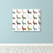 鶏の鳥柄カラフルファーム キャンバスプリント (インサイチュ (ウッドフロア))