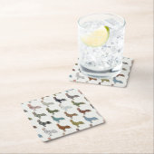 鶏の鳥柄カラフルファーム スクエアペーパーコースター (インサイチュ)