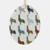 鶏の鳥柄カラフルファーム セラミックオーナメント (右)