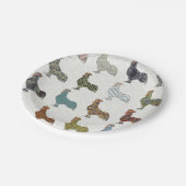 鶏の鳥柄カラフルファーム ペーパープレート (アングル)