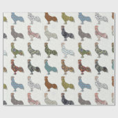 鶏の鳥柄カラフルファーム ラッピングペーパー (フラット)