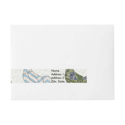 鶏の鳥柄カラフルファーム ラップアラウンド宛名ラベル (正面)