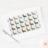 鶏の鳥柄カラフルファーム 長方形シール (封筒)