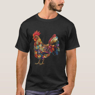 鶏の鳥鶏カラフル鶏の鳥農場動物ギフト Tシャツ