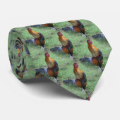 鶏の鳴く自然パターン ネクタイ (ロール)