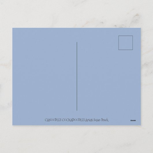 鶏の鶏のカヌードル、かわいい鶏の恋人 シーズンポストカード (裏面)