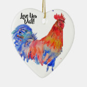 鶏の鶏の水色の愛あなたパパ装飾 セラミックオーナメント (右)