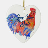 鶏の鶏の水色の愛あなたパパ装飾 セラミックオーナメント (右)