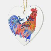 鶏の鶏の水色の愛あなたパパ装飾 セラミックオーナメント (左)