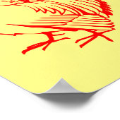 鶏の鶏の赤い鳥肉のスタンプ ポスター (角)