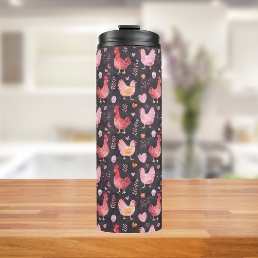 鶏の鶏の農家ブラックレッドピンク タンブラー