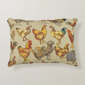 鶏の鶏の養殖田舎の動物 アクセントクッション (正面)