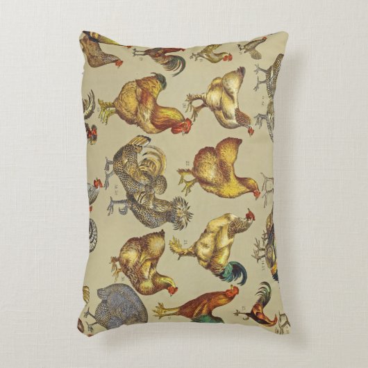 鶏の鶏の養殖田舎の動物 アクセントクッション (正面(垂直))