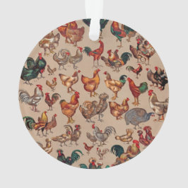 鶏の鶏の養殖田舎の動物 オーナメント