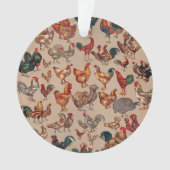 鶏の鶏の養殖田舎の動物 オーナメント (正面)