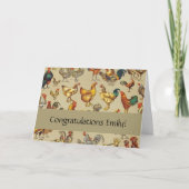 鶏の鶏の養殖田舎の動物 カード (正面)