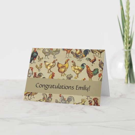 鶏の鶏の養殖田舎の動物 カード (正面)