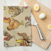 鶏の鶏の養殖田舎の動物 キッチンタオル (四つ折り)