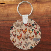 鶏の鶏の養殖田舎の動物 キーホルダー (正面)