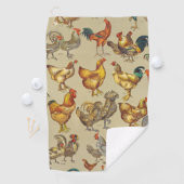 鶏の鶏の養殖田舎の動物 ゴルフタオル (インサイチュ)