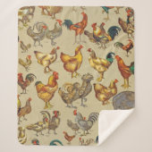 鶏の鶏の養殖田舎の動物 シェルパブランケット (正面)