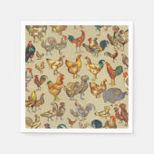 鶏の鶏の養殖田舎の動物 スタンダードカクテルナプキン (正面)