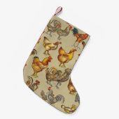 鶏の鶏の養殖田舎の動物 スモールクリスマスストッキング (正面 (吊り時))