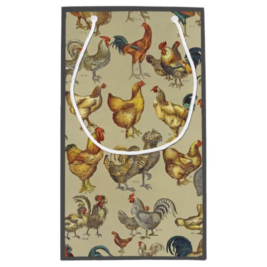 鶏の鶏の養殖田舎の動物 スモールペーパーバッグ (裏面)