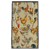 鶏の鶏の養殖田舎の動物 スモールペーパーバッグ (正面)