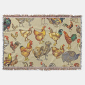 鶏の鶏の養殖田舎の動物 スローブランケット (正面)
