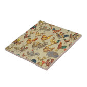 鶏の鶏の養殖田舎の動物 タイル (側面)