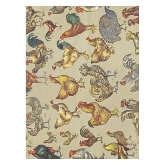 鶏の鶏の養殖田舎の動物 テーブルクロス (正面)