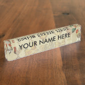 鶏の鶏の養殖田舎の動物 デスクネームプレート (側面)