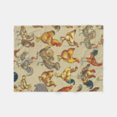 鶏の鶏の養殖田舎の動物 フリースブランケット (正面(横))