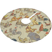 鶏の鶏の養殖田舎の動物 ブラッシュドポリエステルツリースカート (アングル)