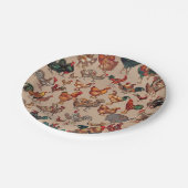 鶏の鶏の養殖田舎の動物 ペーパープレート (アングル)