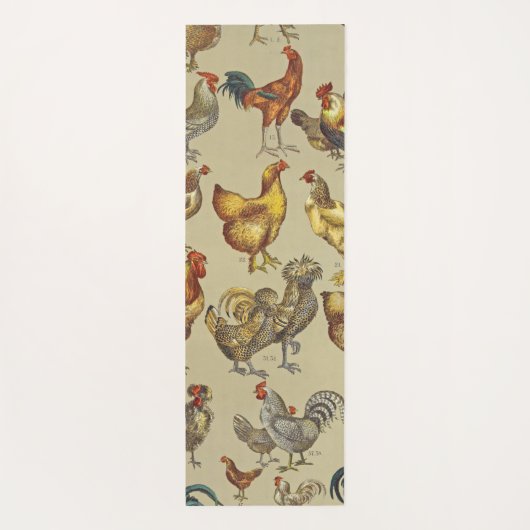 鶏の鶏の養殖田舎の動物 ヨガマット (裏面)