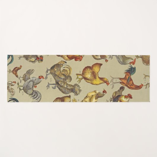 鶏の鶏の養殖田舎の動物 ヨガマット (正面(横))