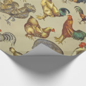 鶏の鶏の養殖田舎の動物 ラッピングペーパー (角)